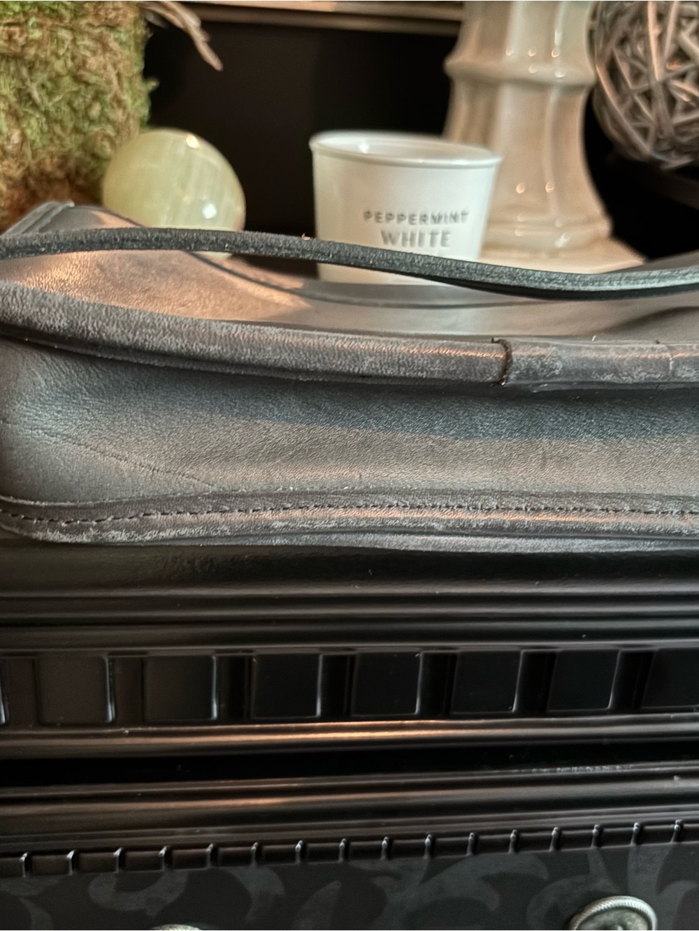 Coach Vintage Gray Leather Messenger Bag with Brass Turn-Lock - Picture 7 of 7
